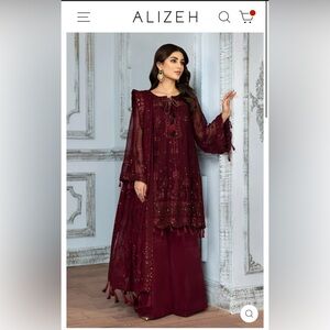 Alizeh brand 3 piece Pakistani suit